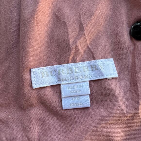 Burberry Baby Girls Size 12M 80CM Quilted Full Zip Coat Jacket Pink EUC - Picture 8 of 9